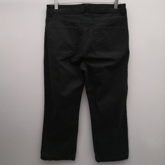 Vintage Gap Black Crop Boot Cut Stretch Pants Western Work Preppy Goth - Picture 4 of 6